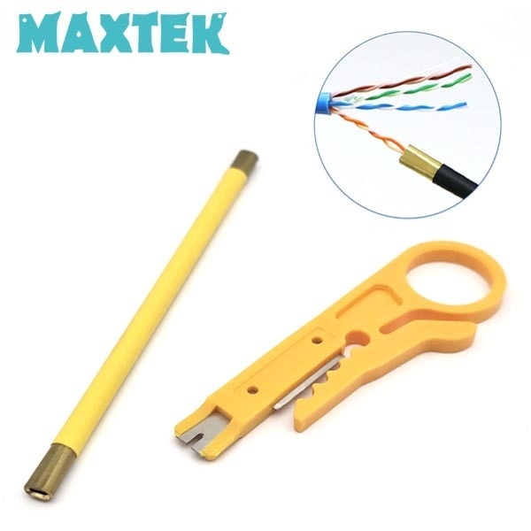 [MAXTEK] UTP 랜케이블 페어 정리 트위스터 스트레이너 꼬임 풀기 스트리퍼 탈피기 SET 옐로우 페어정리기 loosener [MT604]