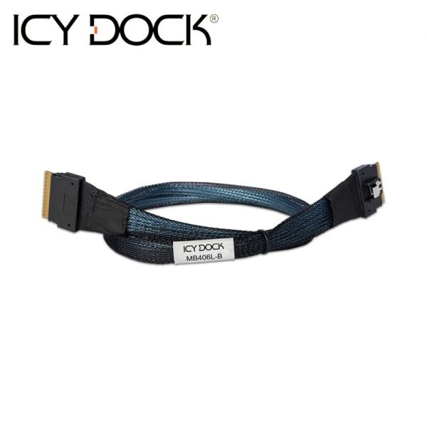 [ICYDOCK] ICY DOCK MB406L-B [SlimSAS 8i SFF-8654 to SlimSAS 8i SFF-8654 Cable ? 0.5M]