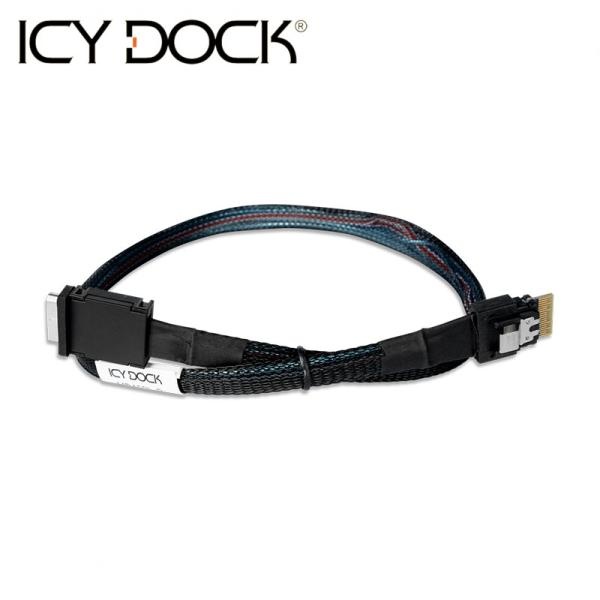 [ICYDOCK] SlimSAS 4i SFF-8654 to OCuLink 4i SFF-8611 케이블  MB402L-B [0.5M]