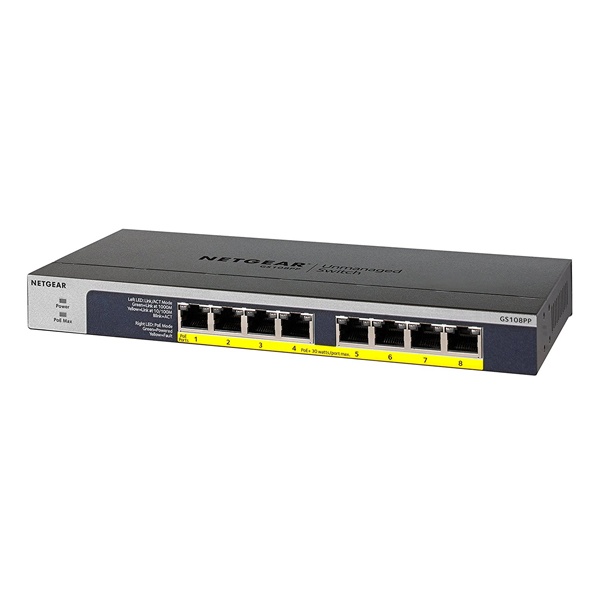 [NETGEAR] 넷기어 GS108PP [스위칭허브/8포트/1000Mbps/PoE+]