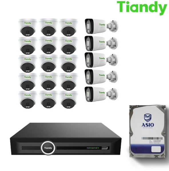 [Tiandy] 500만화소 패키지 실내15대 실외5대 20채널 NVR_POE  [하드 8TB 포함]