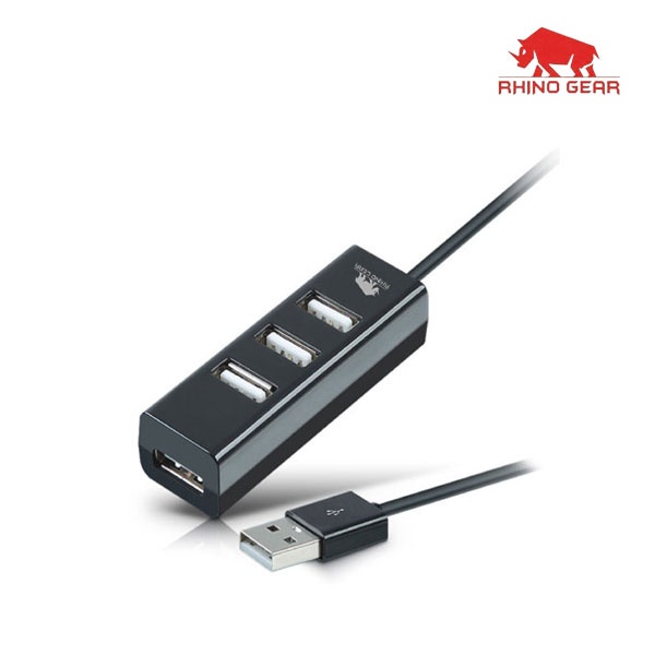 [RHINO GEAR] 라이노기어 RG-HUB204 (USB허브/4포트) [블랙]  ▶ [무전원/USB2.0] ◀
