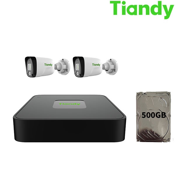 [Tiandy] 500만화소 패키지 실외2대 4채널 NVR_POE  [하드 500GB 포함]