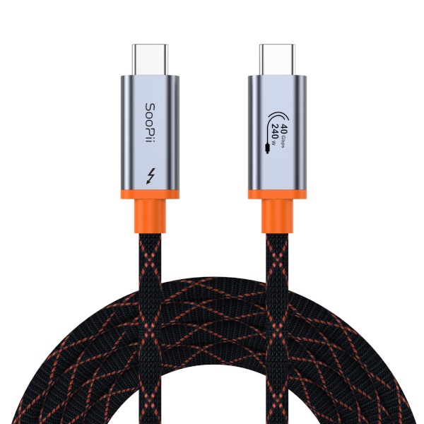 [soopii] C to C타입 240W 40Gbps 8K 썬더볼트4 초고속 케이블 S75