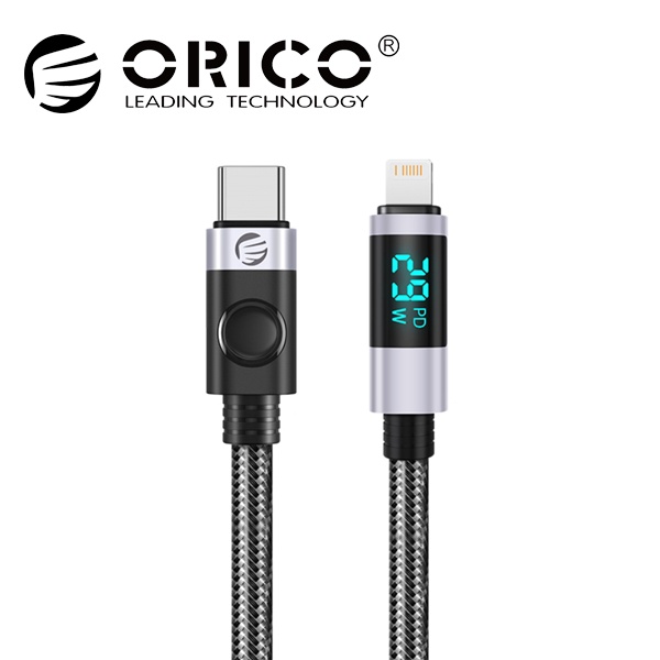 [ORICO] Type-C to 8핀 29W 고속 충전케이블, 전력표시 LED,  LDC2L [0.5m]