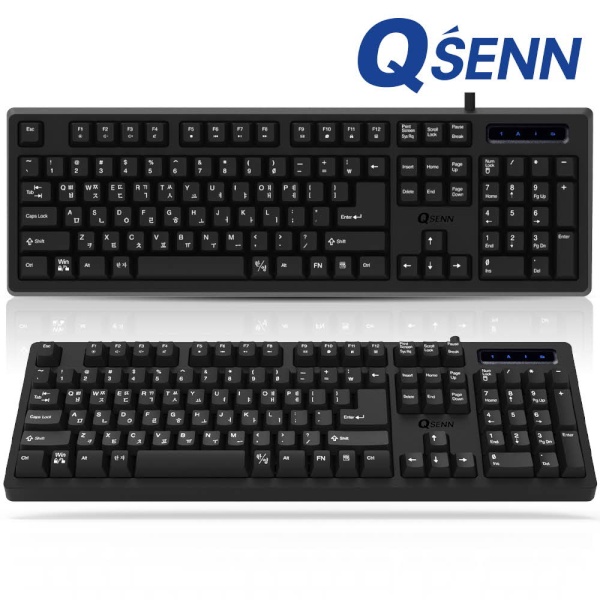 [QSENN] 유선키보드, SEM-DT45 NEW Plus  [블랙/USB/키스킨포함]