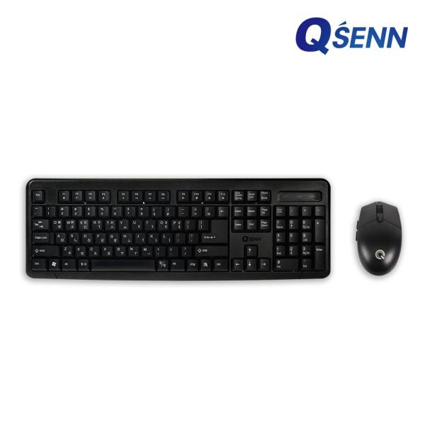 [QSENN] 무선 데스크탑 세트, 큐센 MK128 사일런트  [블랙/키스킨포함]