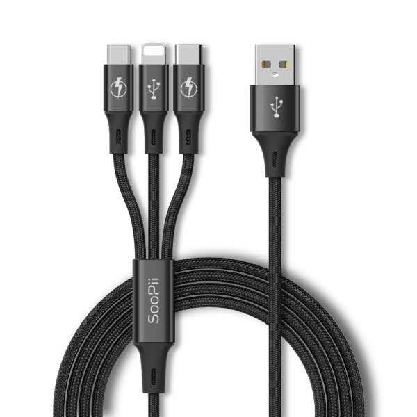 [soopii] QC3.0 USB-A  to 3in1동시 고속 멀티충전케이블 S07QC  30CM