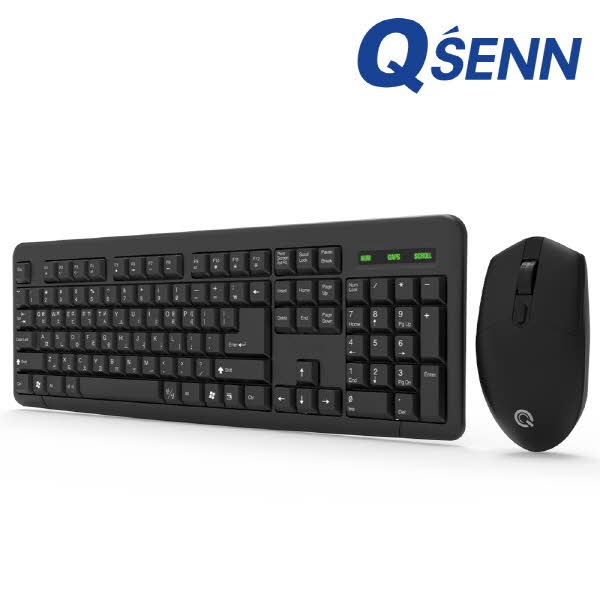 [QSENN] 무선 데스크탑 세트, MK210  [블랙/키스킨포함]