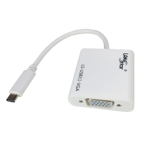 [LANStar] 랜스타 USB Type-C to VGA 컨버터, 오디오 미지원  [LS-USB31-VGA] [화이트]
