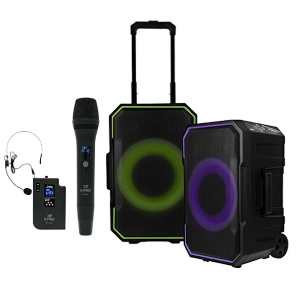 [X-PRO] [포터블스피커] XPRO 엑스프로 XB-BT400 XBBT400 400W 무선 포터블 앰프 스피커 2채널