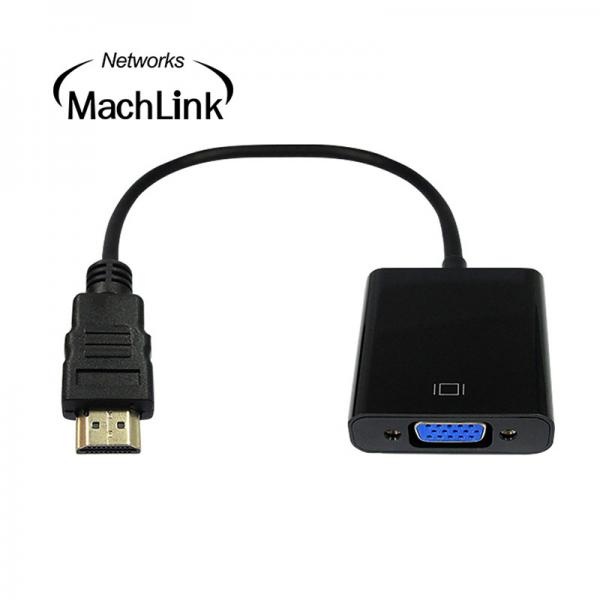 [MachLink] 마하링크 HDMI to VGA 컨버터, 오디오 지원  [블랙/0.15M] [ML-HVC-A]