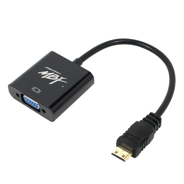 [MBF] 엠비에프 Mini HDMI to VGA 컨버터, 오디오 미지원 [MBF-HTVMINIA]  [블랙]