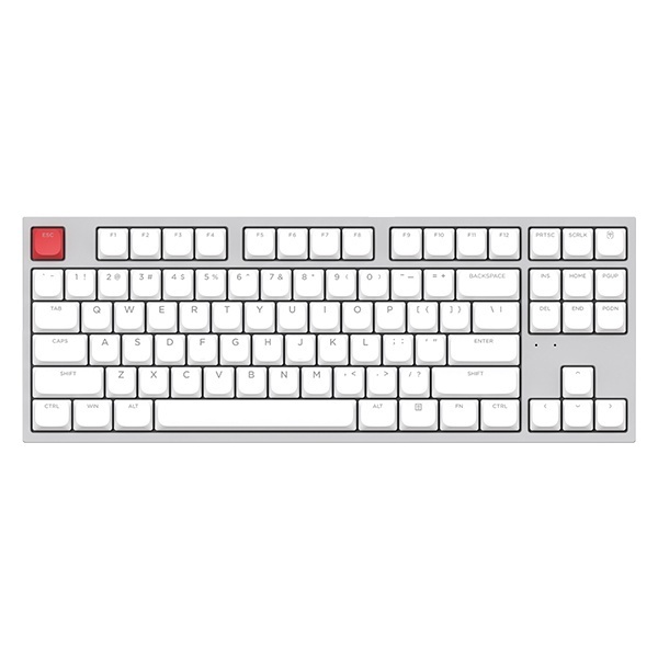 [ABKO] 유,무선 블루투스 기계식 미니 키보드, AK87 슬림 텐키리스 [화이트 그레이]  [검은콩축/택타일]