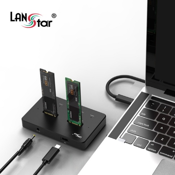 [LANStar] 도킹스테이션, LS-NVDOC [2베이/M.2 NVME/USB 3.1 Gen2(Type-C)]