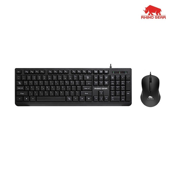 [RHINO GEAR] 유선 데스크탑 세트, RG-KM200U  [블랙/키스킨포함] [키보드USB/마우스USB]
