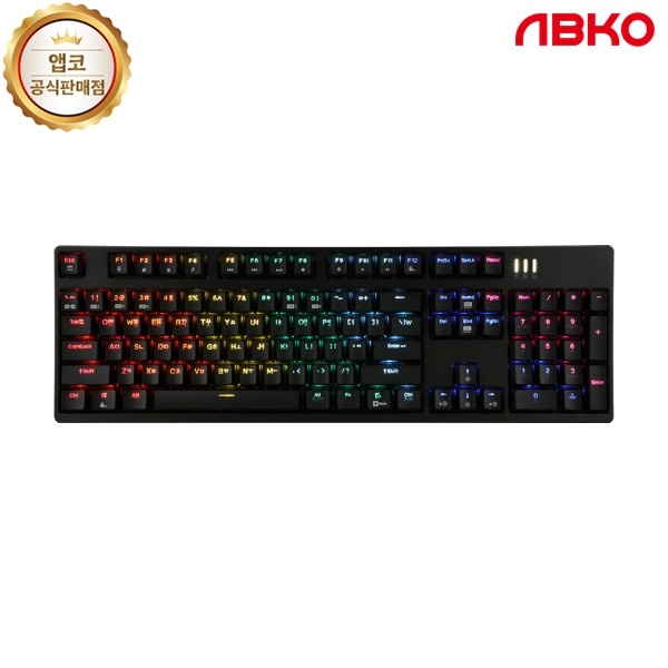 [ABKO] 유선 기계식 키보드, Hacker K660 스페셜 에디션 레인보우 LED 축교환,  광축리니어 [블랙/USB]