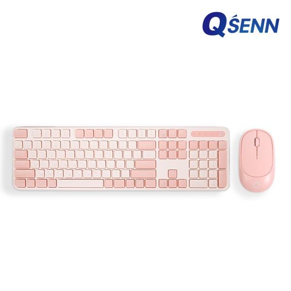 [QSENN] 무선 데스크탑 세트, 큐센 MK314 [키스킨 포함]  벚꽃