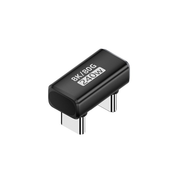 [Ytek] USB4 2.0 240W 80Gbps 8K Type C M/M U형 젠더  검정[YT-CG4U-01]