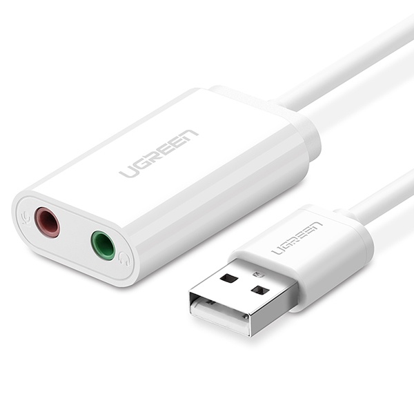 [Ugreen] USB-A 2.0 to 오디오 컨버터,  U-30143 [화이트]