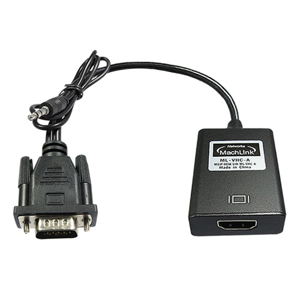 [MachLink] RGB(VGA) to HDMI 컨버터, 오디오 지원,  ML-VHC-A [블랙]