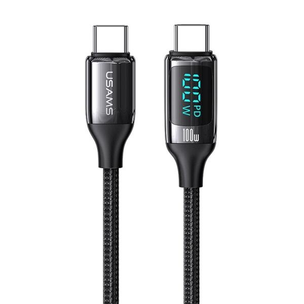 [USAMS] Type-C to Type-C 100W 고속 충전케이블, 전력표시 LED,  US-SJ546 [1.2m]