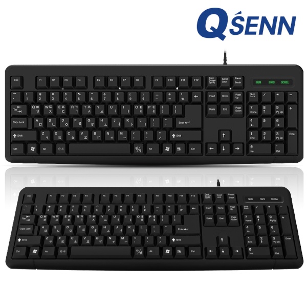 [QSENN] 유선키보드, GP-K1200  [블랙/USB/키스킨포함]