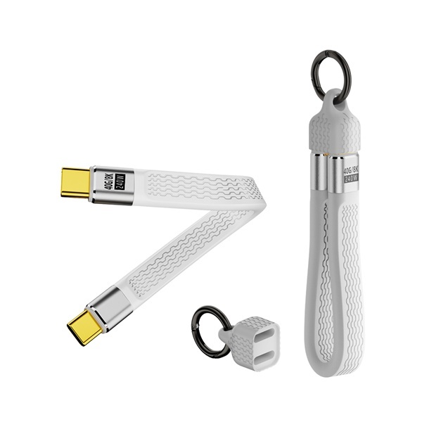[Ytek] USB4 240W 40Gbps 8K Type C 13.7CM 열쇠고리형 케이블  화이트[YT-CCG4K-14W]