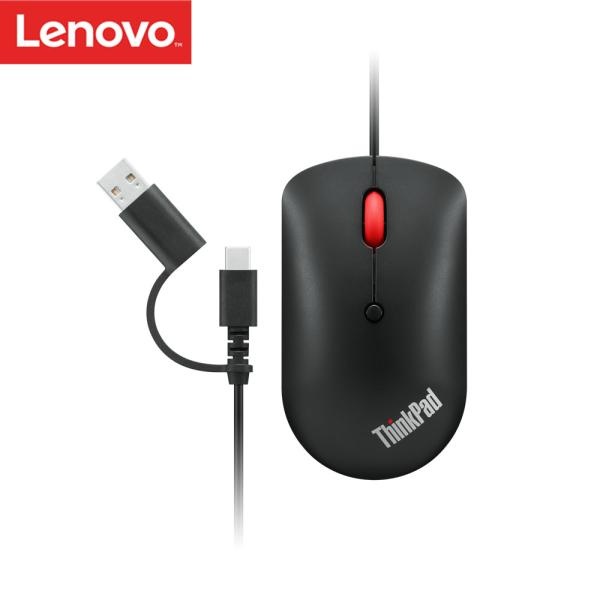 [레노버] 유선 광마우스, ThinkPad USB-C Wired Compact Mouse (싱크패드 USB-C 와이어드 컴팩트 마우스),  4Y51D20850 [블랙/USB]