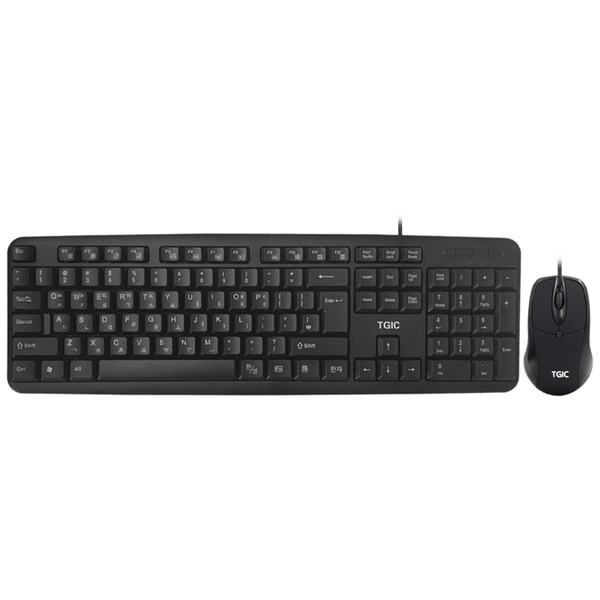 [TGIC COMPUTER] 유선 데스크탑 세트, TGIC TGC-MK1300S  [블랙/키스킨포함] [키보드USB/마우스USB]