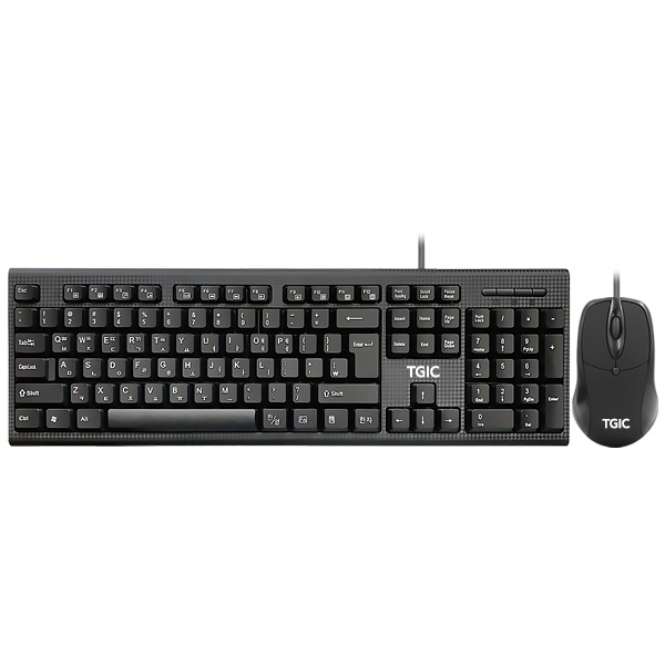 [TGIC COMPUTER] 유선 데스크탑 세트, TGIC TGC-MK2000  [블랙] [키보드USB/마우스USB]