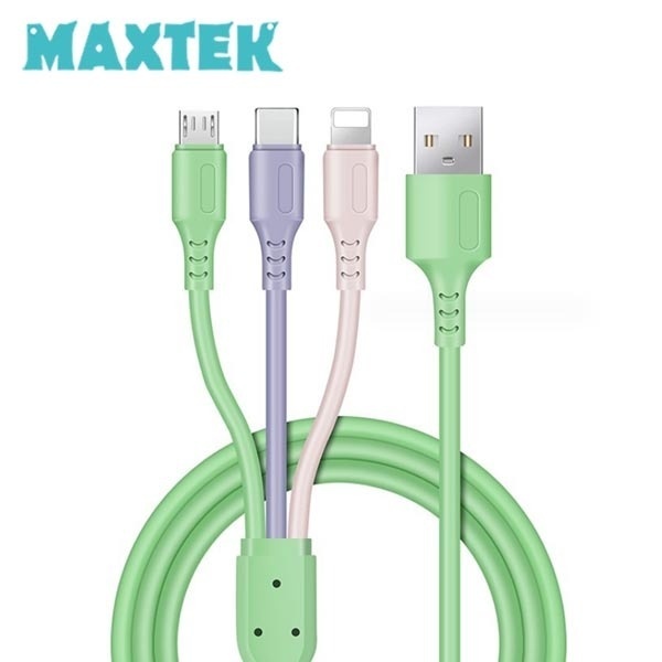 [MAXTEK] USB-A 2.0 to 3in1 고속 충전케이블,  MT154 [1m]