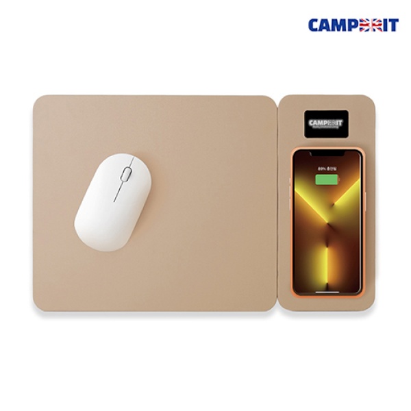 [캠브리트] 무선 충전 마우스패드 분리형  [2in1, LED white Light]