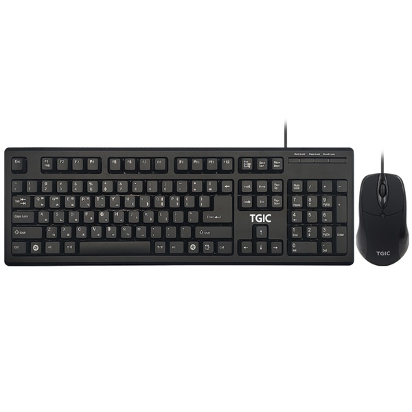 [TGIC COMPUTER] 유선 데스크탑 세트, TGIC TGC-MK7000S  [블랙/키스킨포함] [블랙USB/마우스USB]