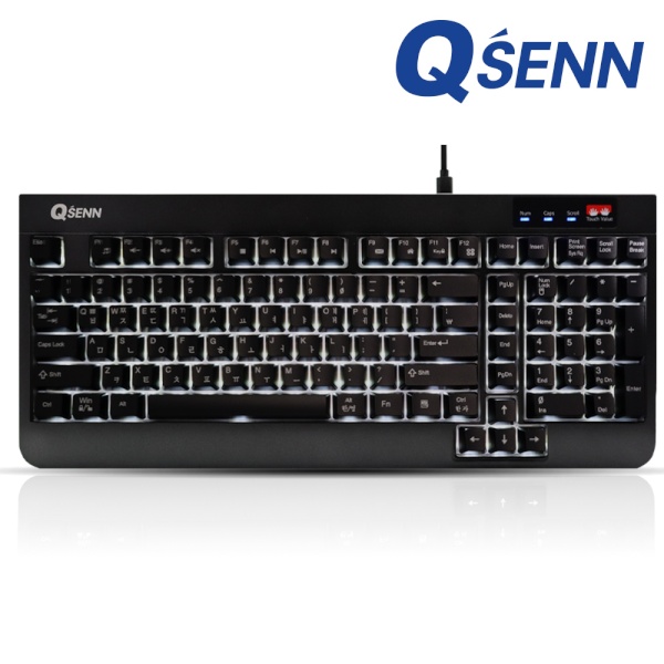 [QSENN] 유선 기계식 키보드, SEM-MDT75N 게이트론 오피스, 적축 [블랙/USB]