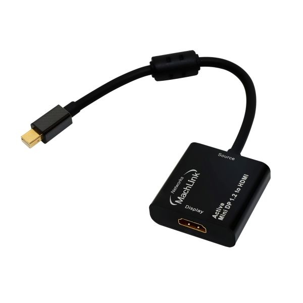 [MachLink] Mini DisplayPort 1.2 to HDMI 2.0 컨버터, 오디오 지원 / 액티브 방식, ML-MDPH176