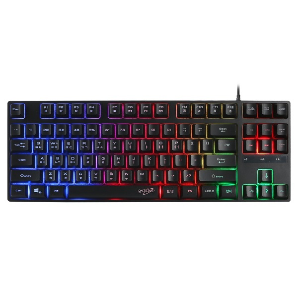 [G-Clicker] 유선 키보드, 지클릭커 슈퍼히어로 G3 Plus 레인보우 LED 87 [텐키리스]  블랙