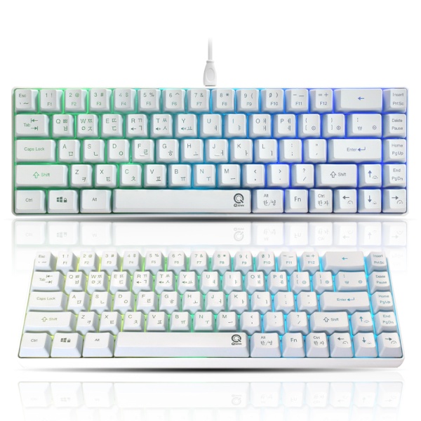 [QSENN] 유선 미니키보드, SEM-DT65T LED 68키  [화이트/USB]