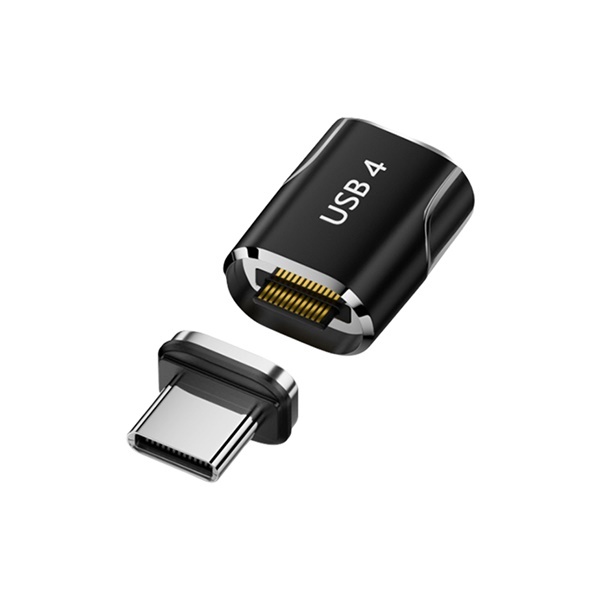 [Ytek] USB4 2.0 240W 80Gbps 8K Type C 초강력 마그네틱 젠더  검정[YT-CG4M-01]