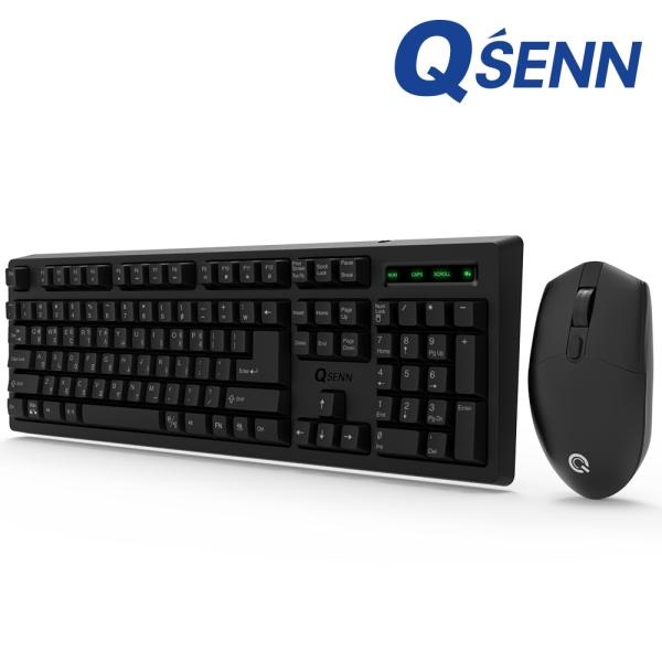 [QSENN] 무선 데스크탑 세트, MK450  [블랙/키스킨포함]
