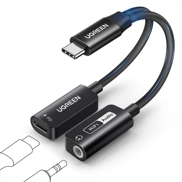 [Ugreen] C to 3.5mm Hi-Res DAC+C타입 PD 충전 듀얼 젠더 U-25837