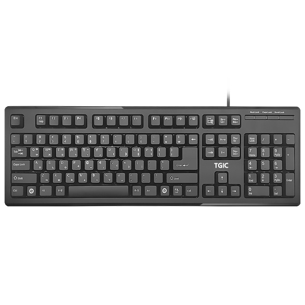 [TGIC COMPUTER] 유선키보드, TGC-K200S  [블랙/USB/키스킨포함]