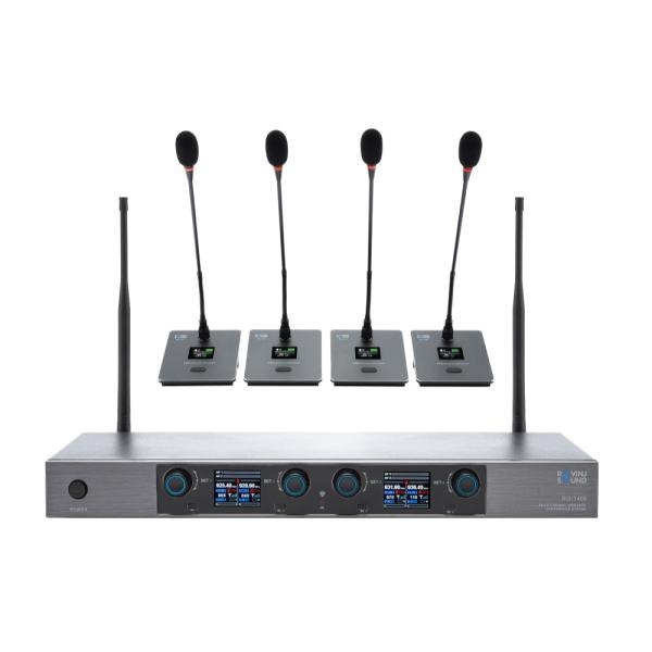 [ROVINJSOUND] 4채널 회의용 충전식 무선구즈넥 마이크 RO-1400G4