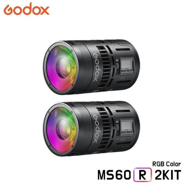 [GODOX] 고독스 MS60R 2KIT / 2라이트 키트 RGB 풀컬러 미니 조명 사진 유튜브 영상 제풀촬영 지속광 개인방송