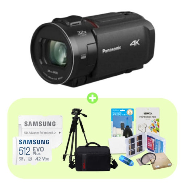 [Panasonic] [파나소닉 정품] HC-VX3 4K 프리미엄 컴팩트 캠코더 512GB 메모리 9종 패키지