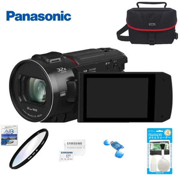 [Panasonic] 파나소닉 프리미엄 컴팩트 4K 캠코더 HC-VX3+256GB+중형가방+kenko UV필터+크리닝킷+리더기 패키지