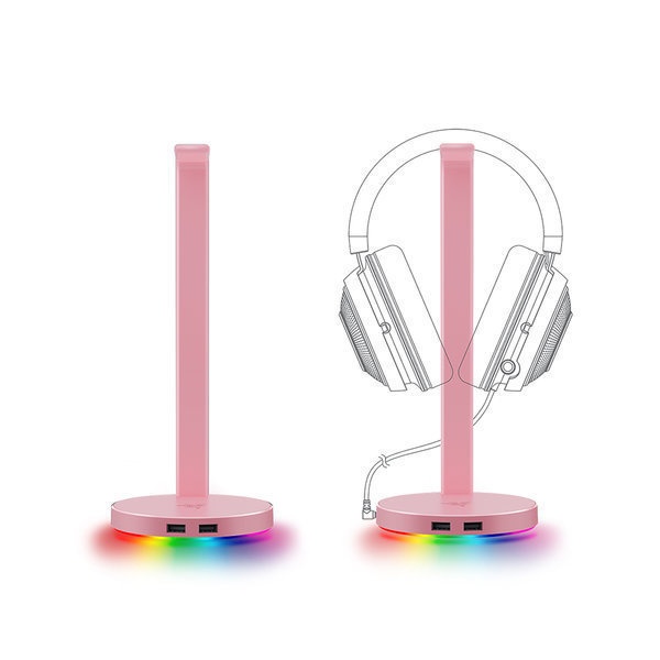 [RAZER] [레이저코리아] 헤드셋 거치대 Base Station V2 Chroma Quartz (베이스 스테이션 V2 크로마 쿼츠 핑크)[웨이코스정품]