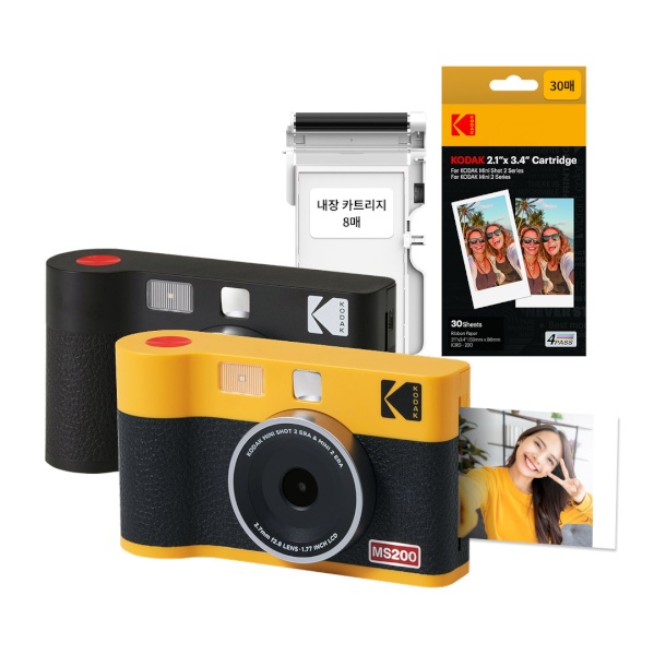 [KODAK] 휴대용 즉석카메라 포토프린터 미니샷2 ERA MS200 핸드폰 사진인화기+카트리지 38매