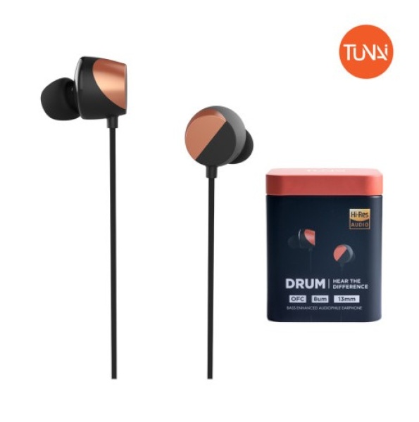 [TUNAI] 유선 이어폰 드럼(DRUM)2 [3.5mm]  [샤인오렌지]