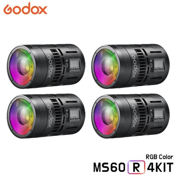 [GODOX] 고독스 MS60R 4KIT / 4라이트 키트 RGB 풀컬러 미니 조명 사진 유튜브 영상 제풀촬영 지속광 개인방송